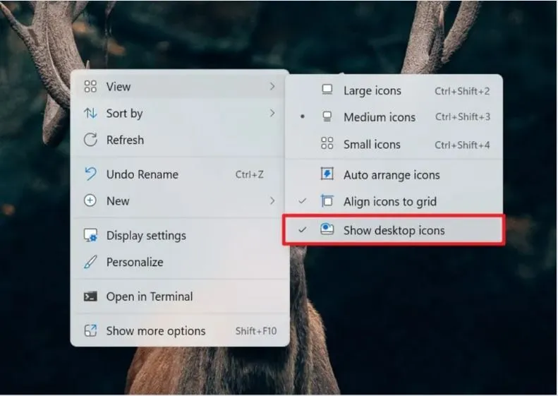 display icons with view method in windows 10