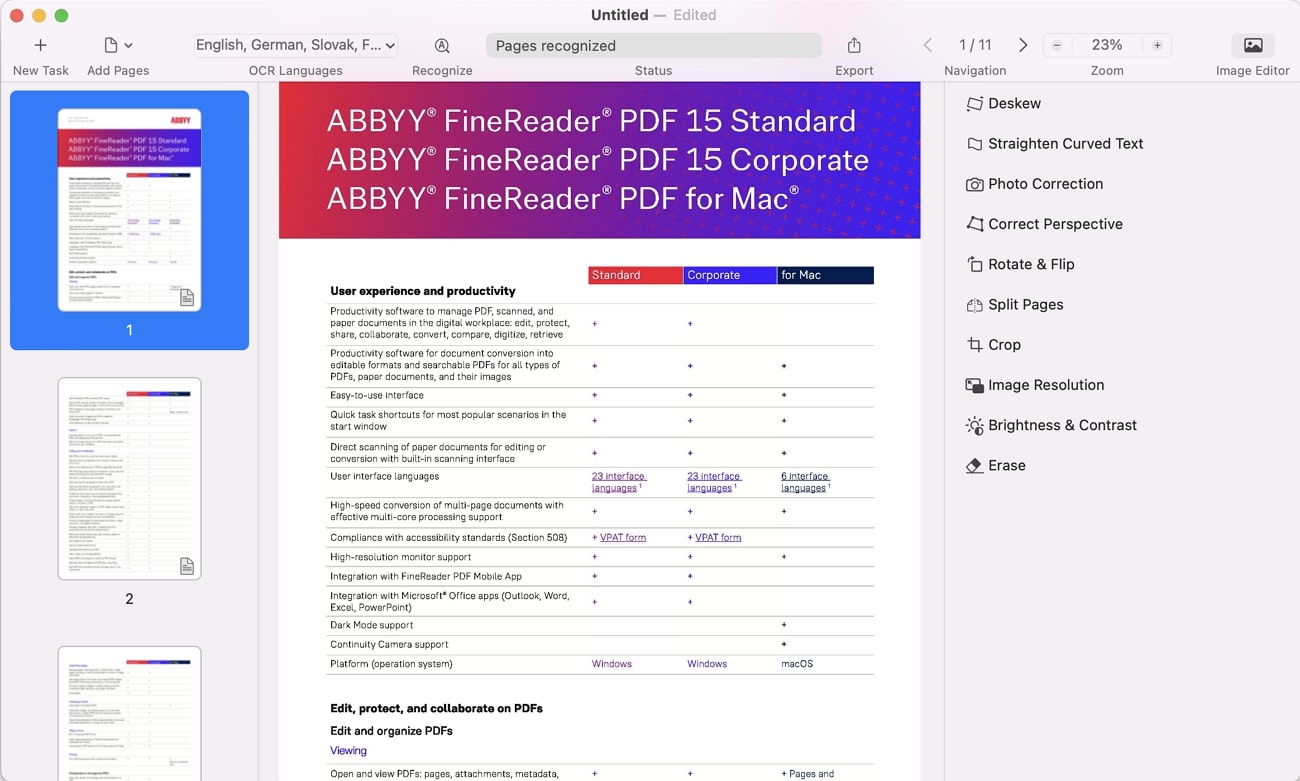 abbyy finereader pro pdf editor for mac