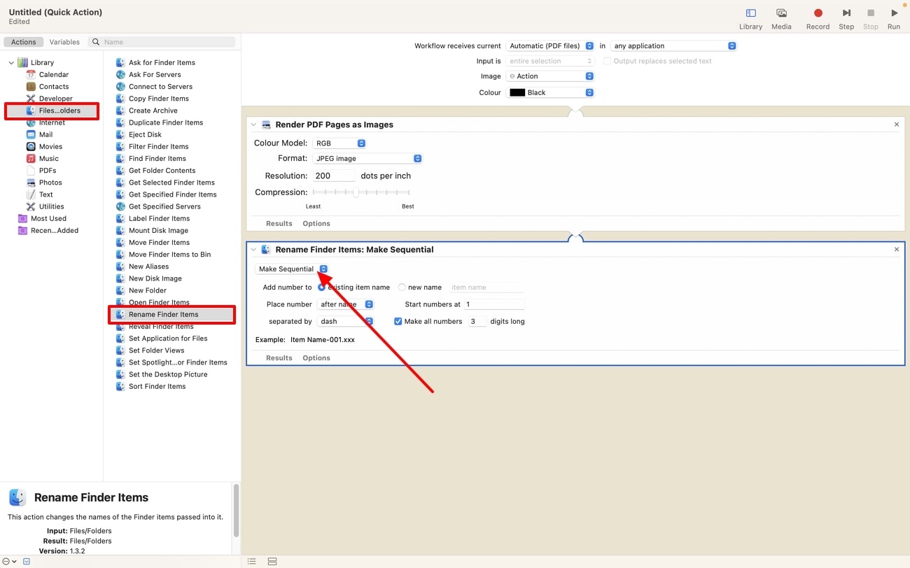 select make sequential option