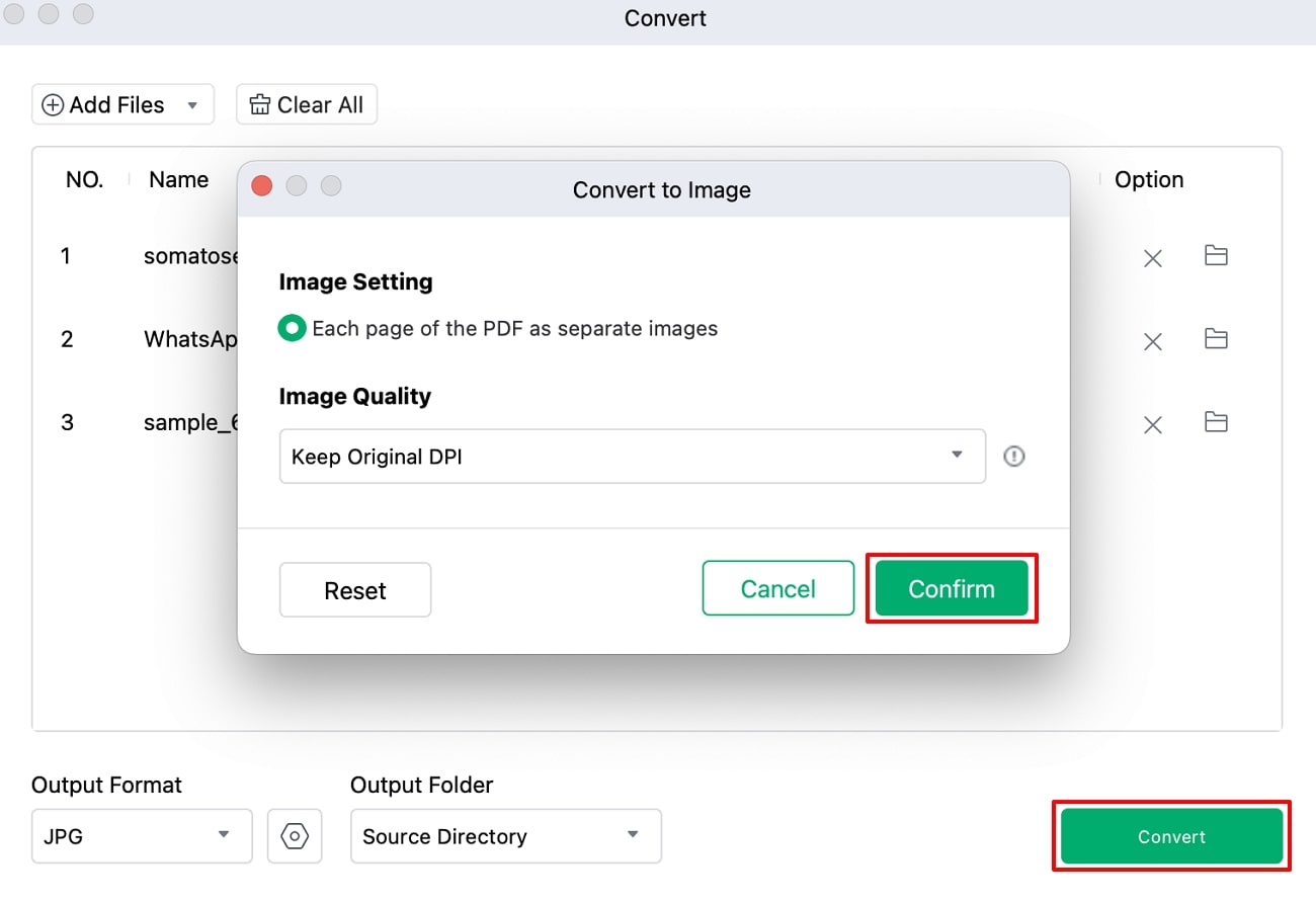 start batch pdf to image conversion