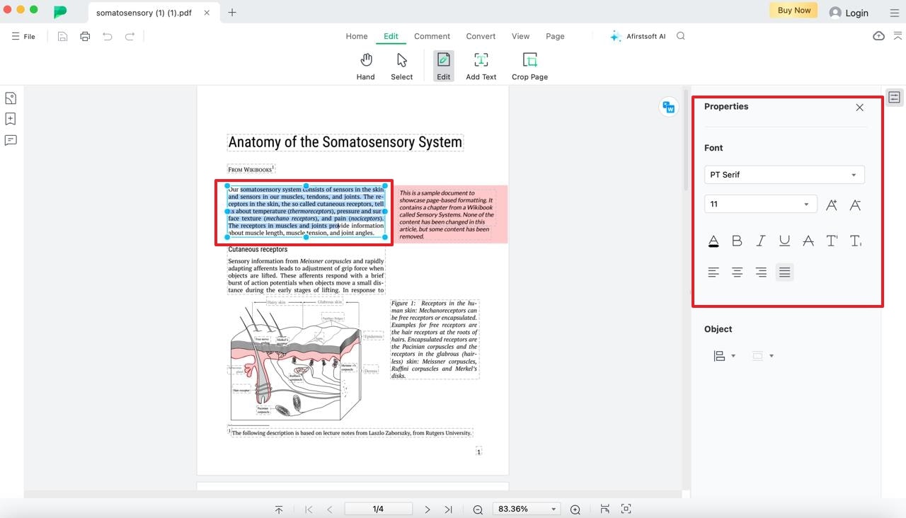 customize the document text