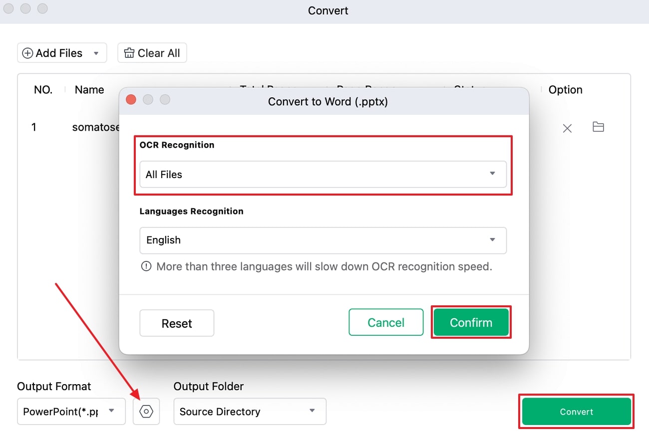 enable the ocr feature