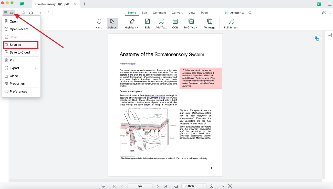 save the created document