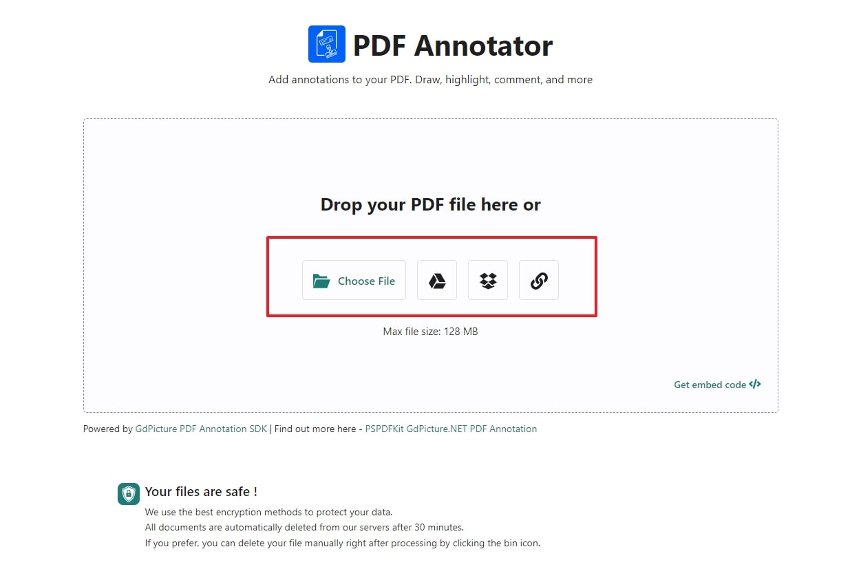 upload the pdf document