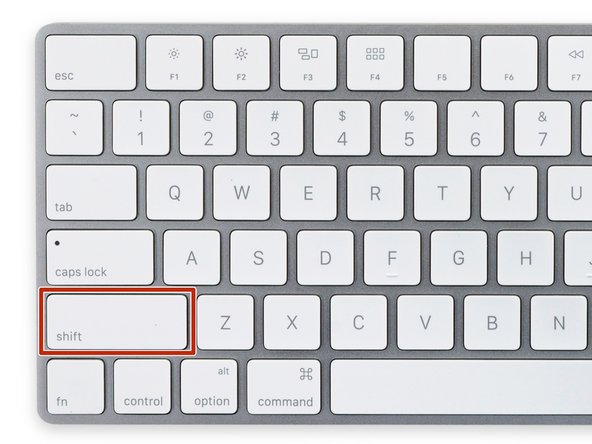 hold the shift key