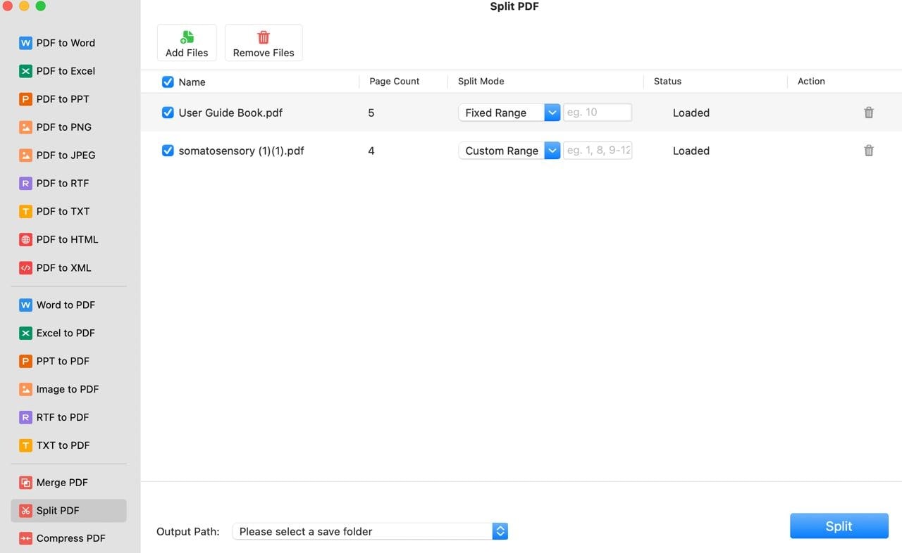 pdfgear pdf split tool