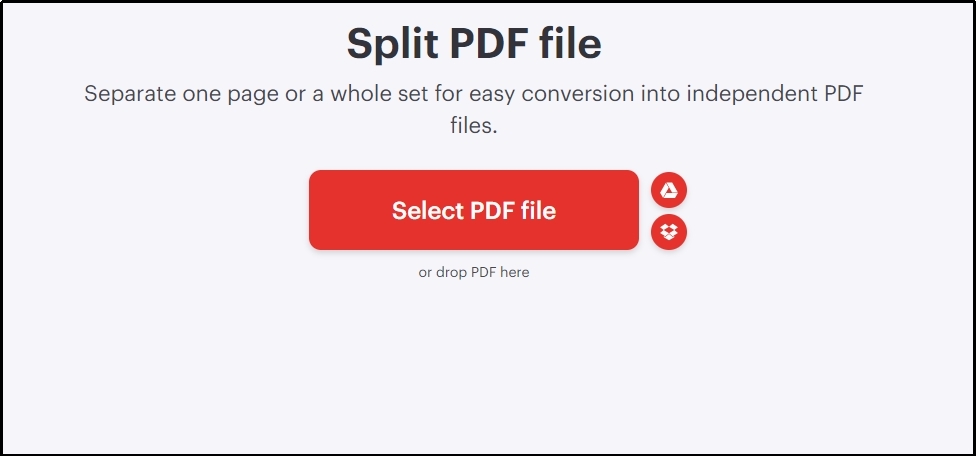 select pdf file button in I love pdf tool