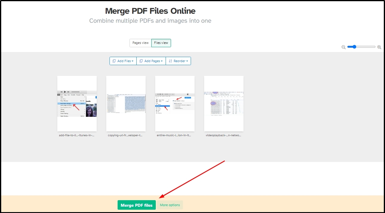 merge pdf files in Sejda pdf