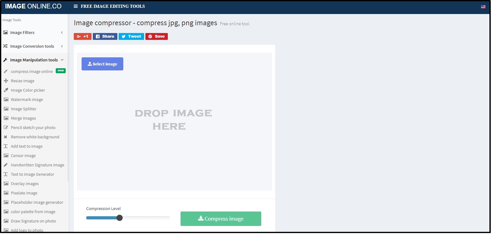 image online compress jpeg tool