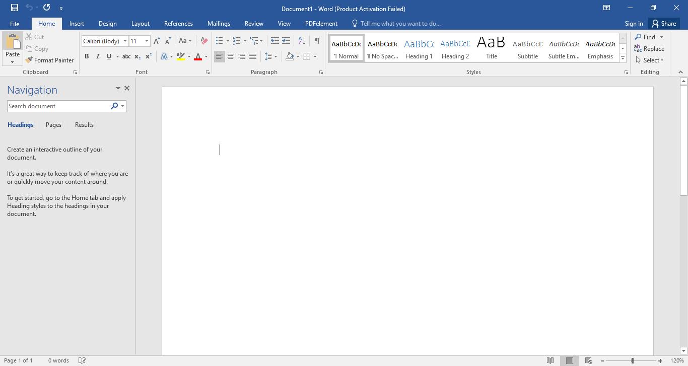 microsoft word interface