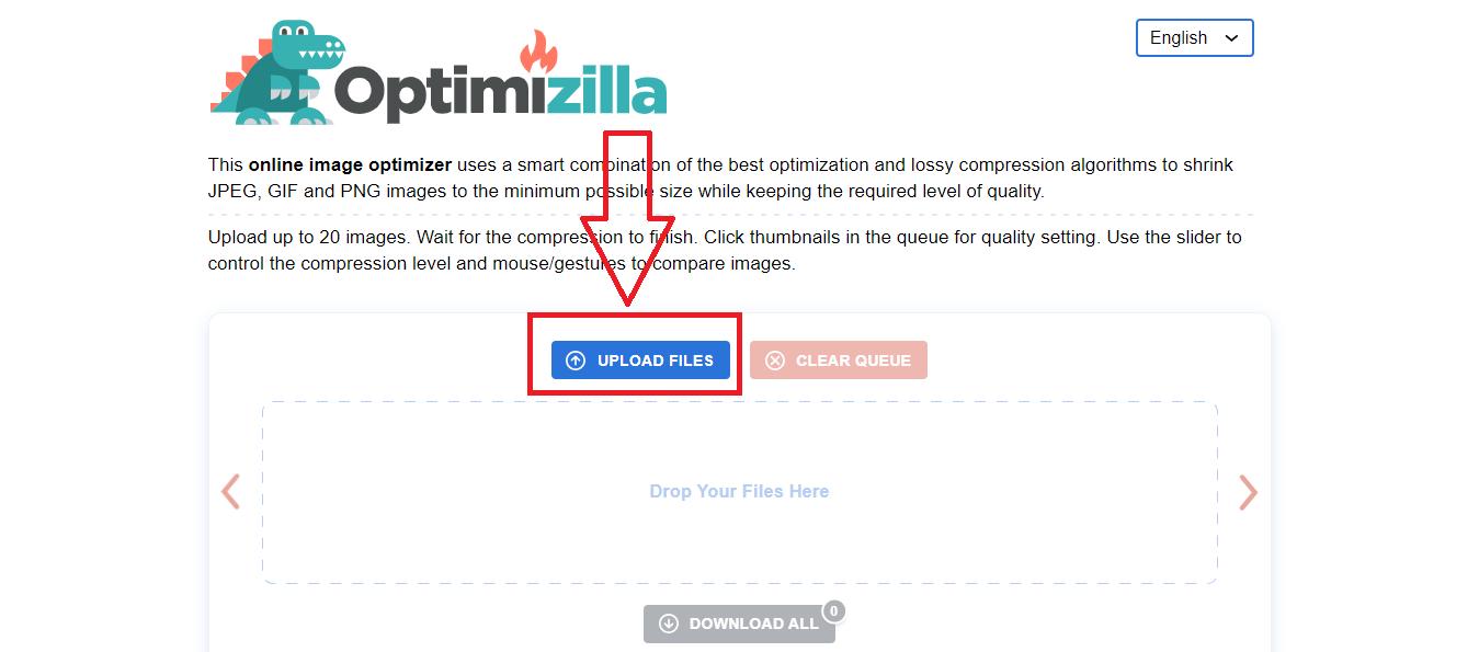 optimizilla upload files button