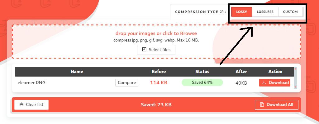 compression type option