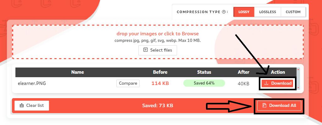 compressor io download button