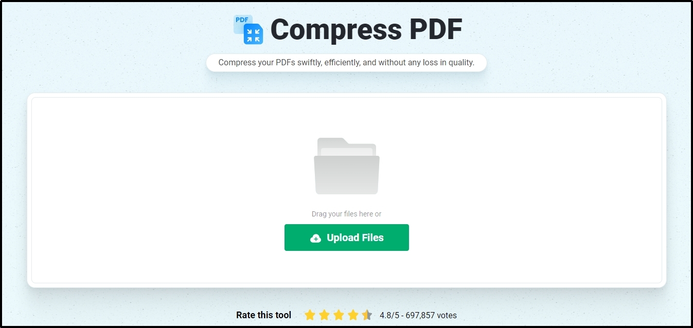 compress pdf tool interface