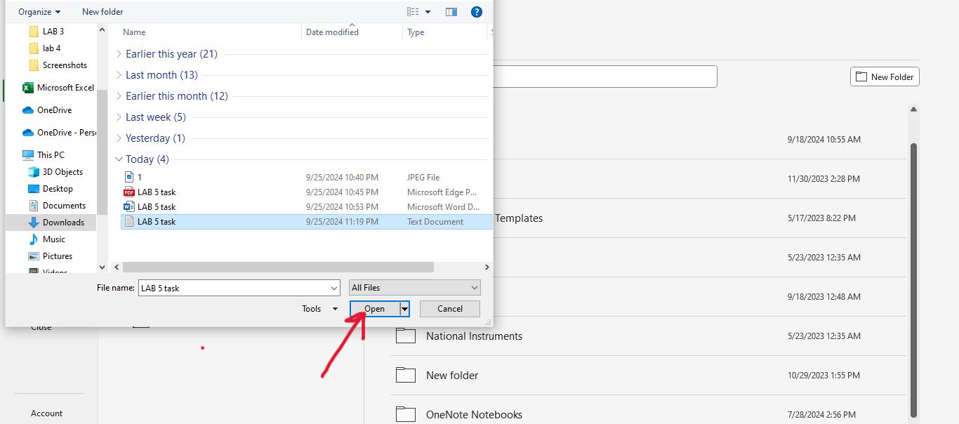 uploading the .txt file in Excel