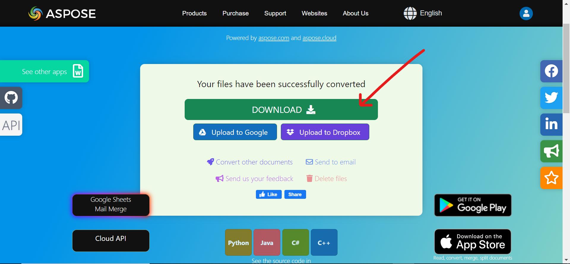 saving the converted file in aspose