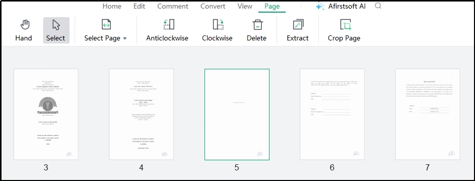 delete blank page option in Afirstsoft pdf