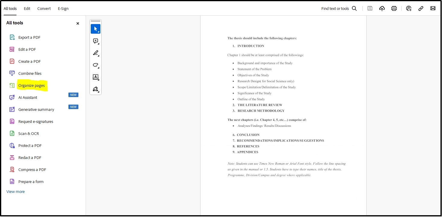organize pages in adobe acrobat pro