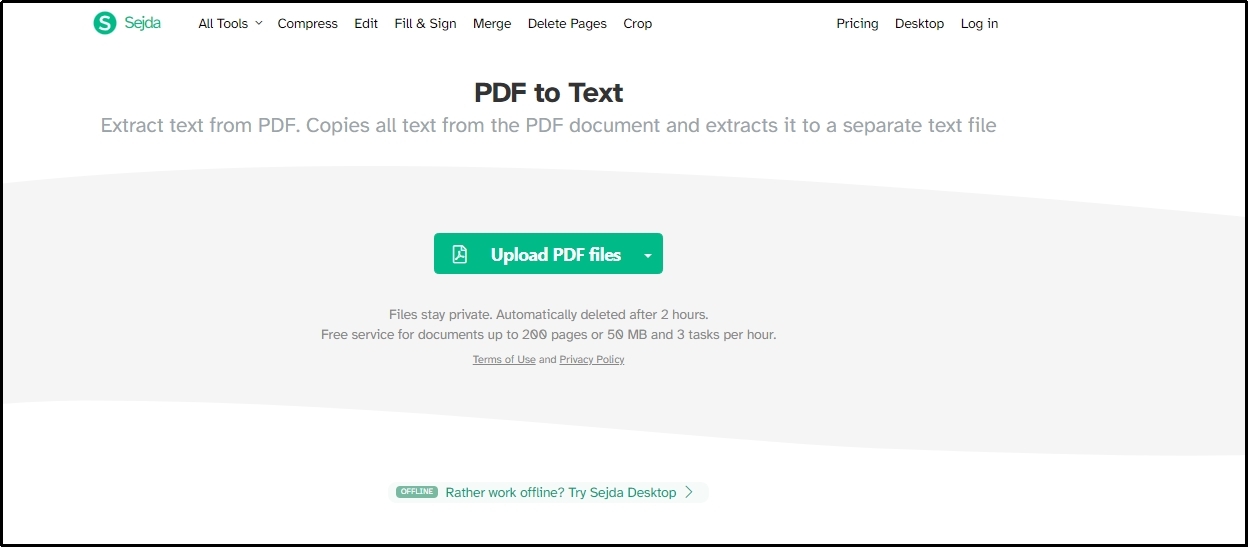 Sejda pdf extract text from pdf tool