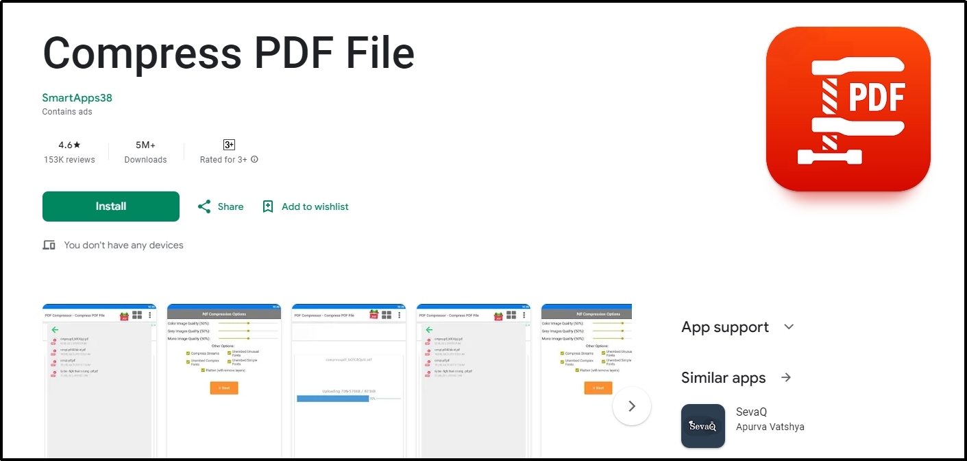 compress pdf file android application