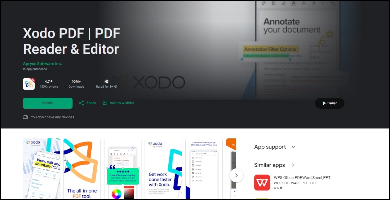 xodo pdf mobile application