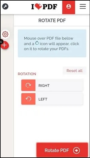 ilovepdf page rotation options