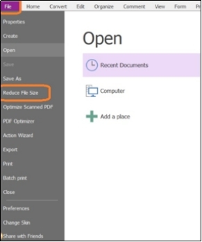reduce file size option in foxit pdf reader