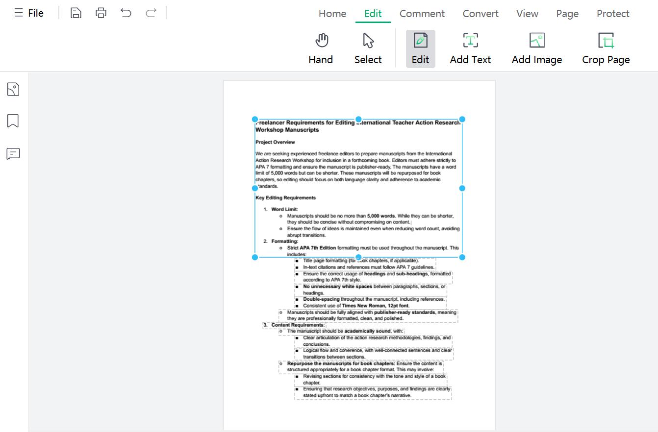 adjust the crop area in afirstsoft pdf