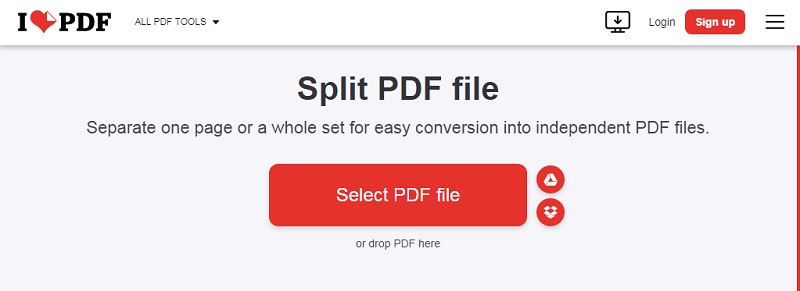 split pdf with ilovepdf