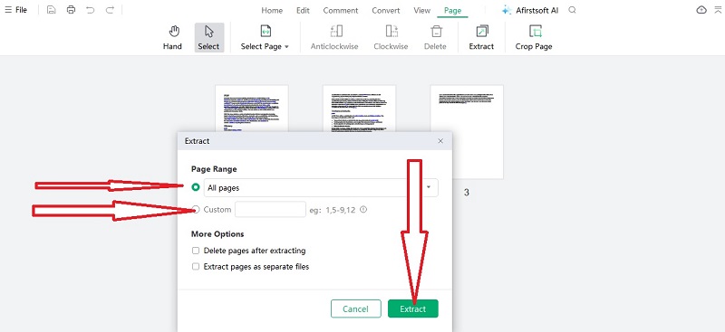 afirstsoft pdf extraction specifications