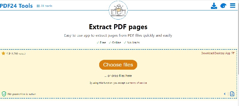 pdf24tools pdf pages extraction