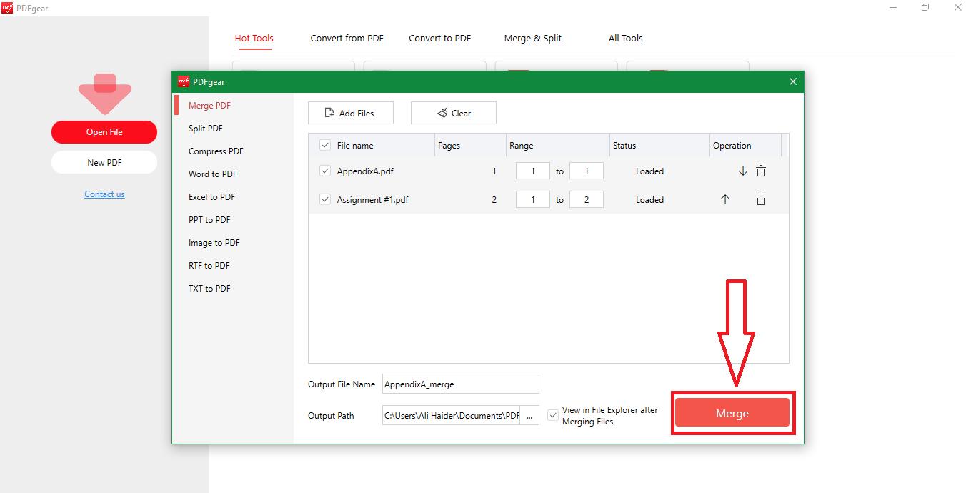click to merge pdf files