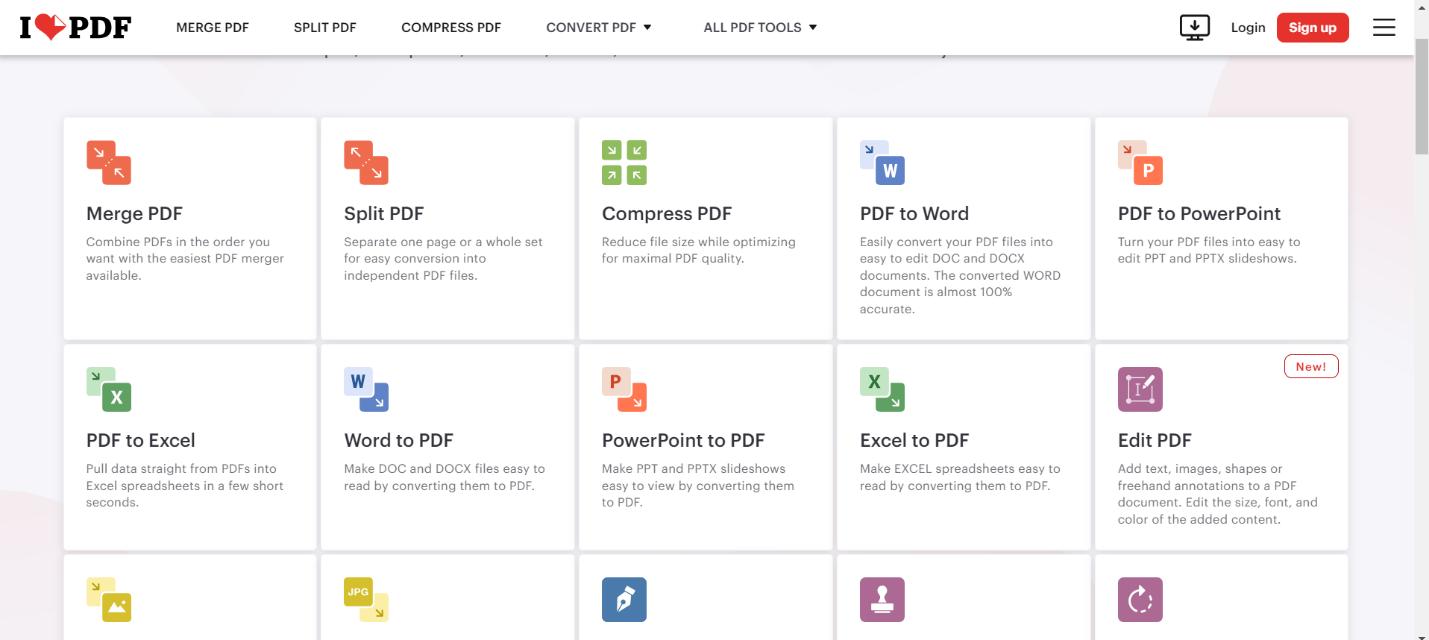 merge pdf option in ilovepdf