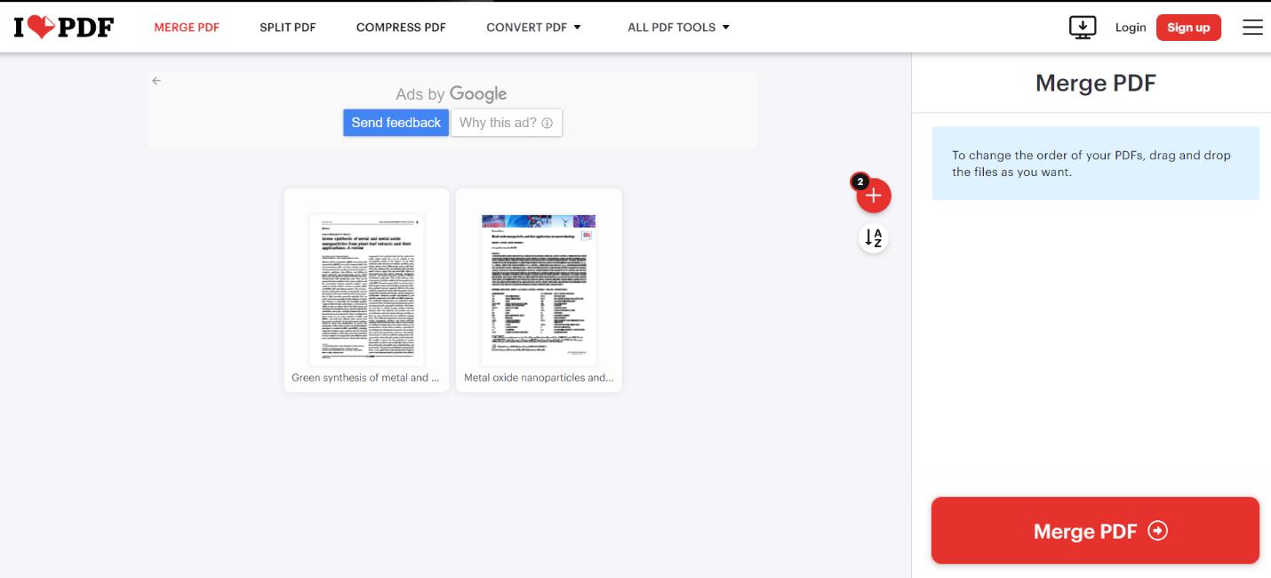 merge pdf in ilovepdf