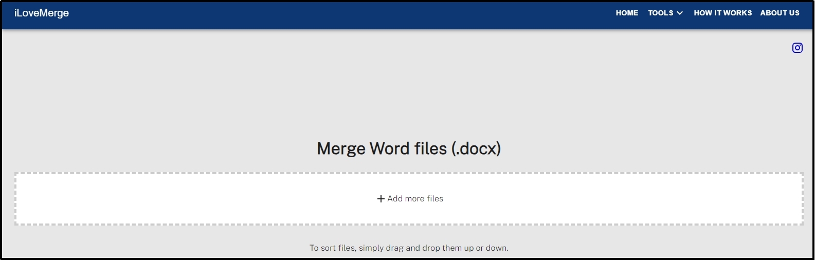 file uploading option in ilovemerge