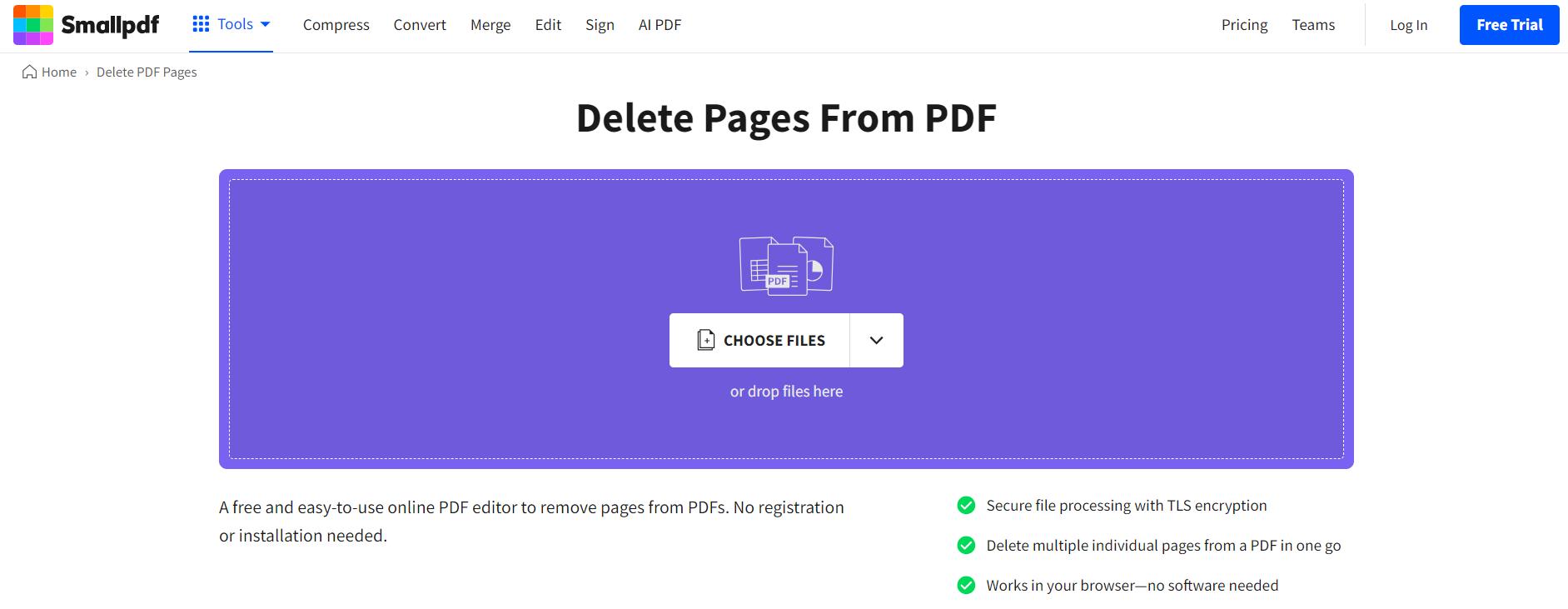 smallPDF step 1