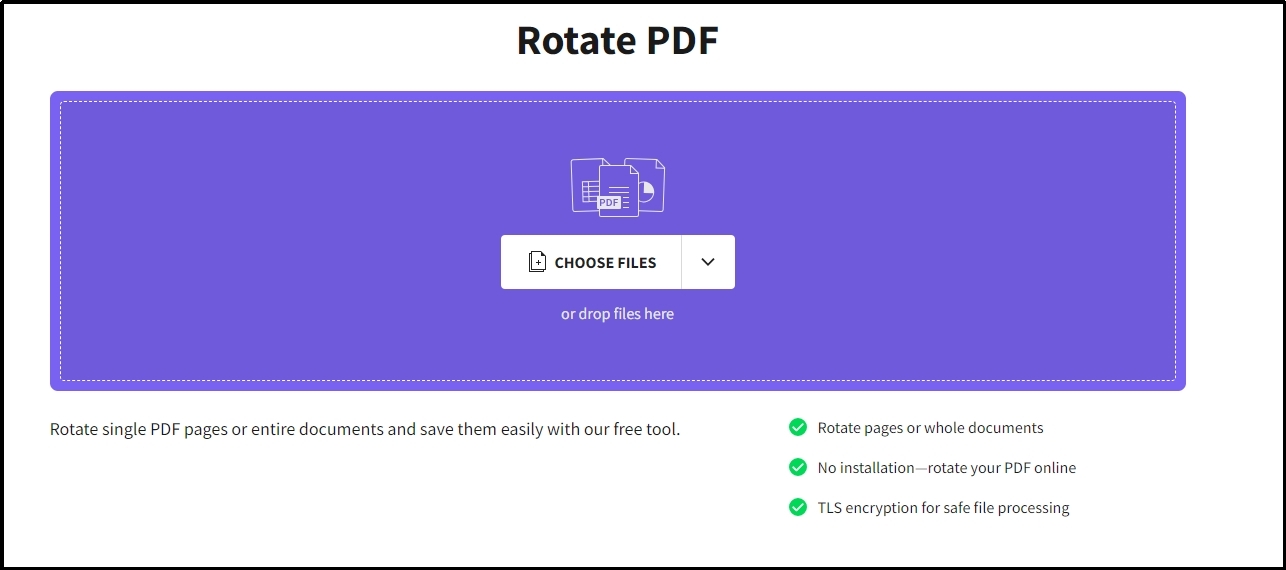 file uploading in rotate pdf smallpdf tool