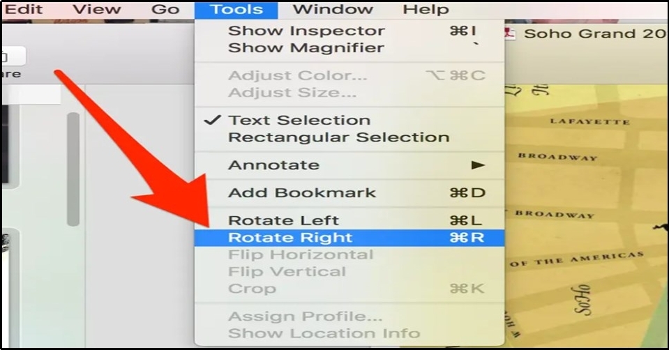 rotating options in preview app mac