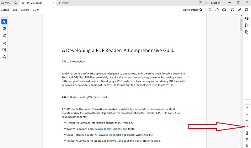 adobe acrobat pdf page rotate icon