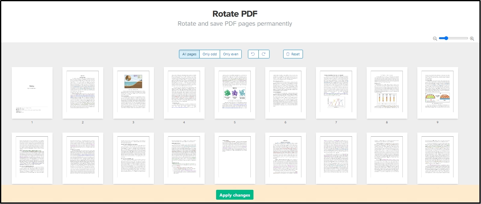 apply changes option in Sejda pdf