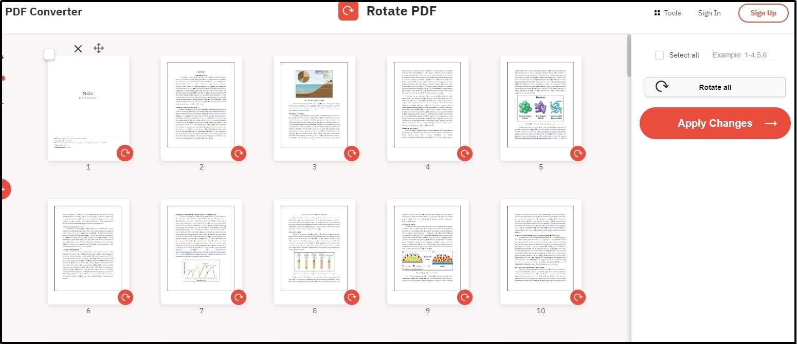 free pdf convert interface with apply changes