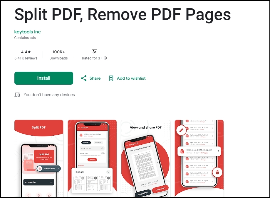 split pdf android app preview