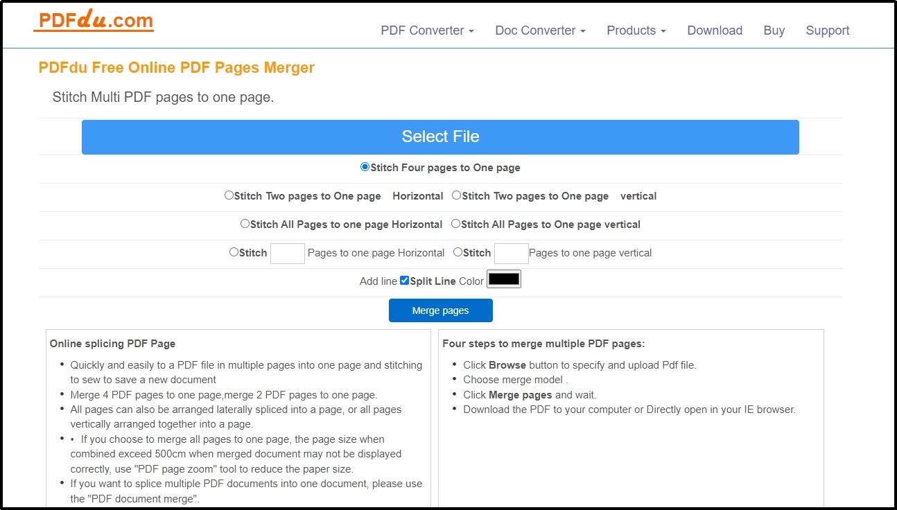 merge pdf pages tool in pdf du