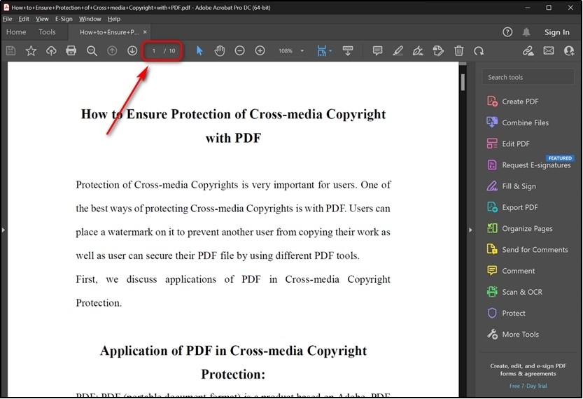 page numbers in adobe acrobat