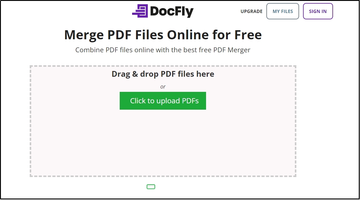 docfly pdf joiner tool interface