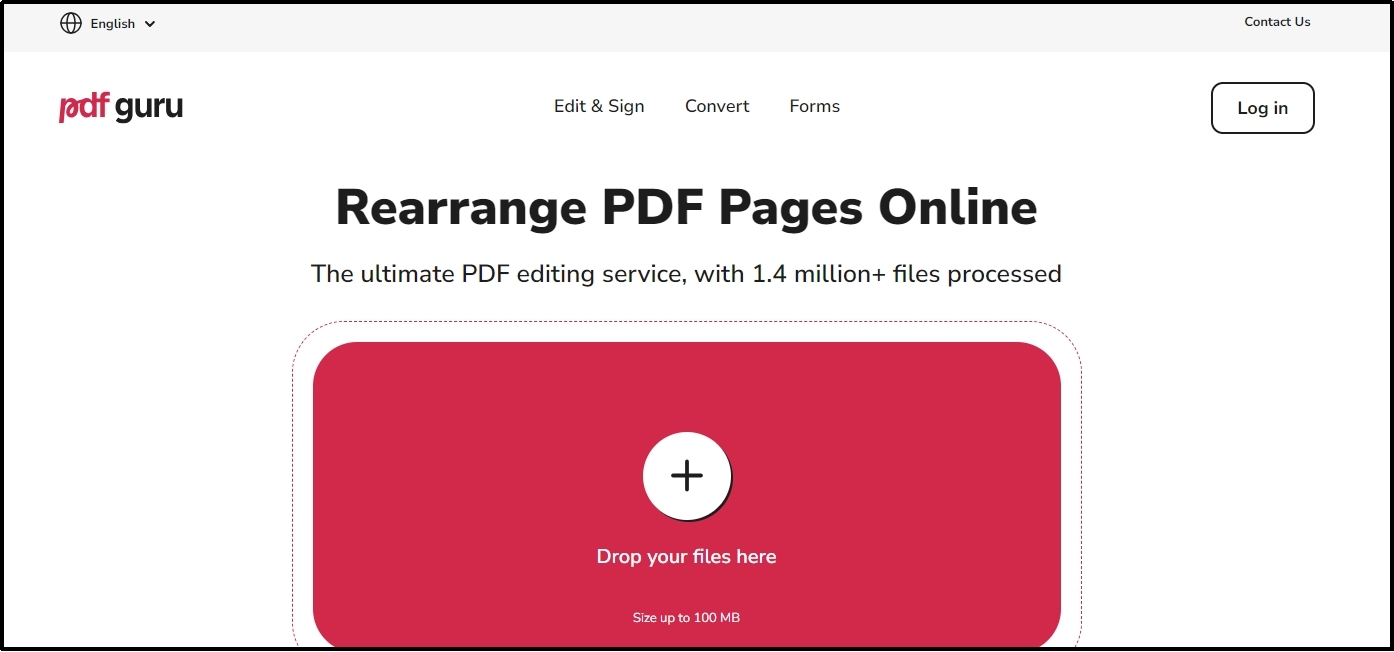 pdf guru page rearranger interface