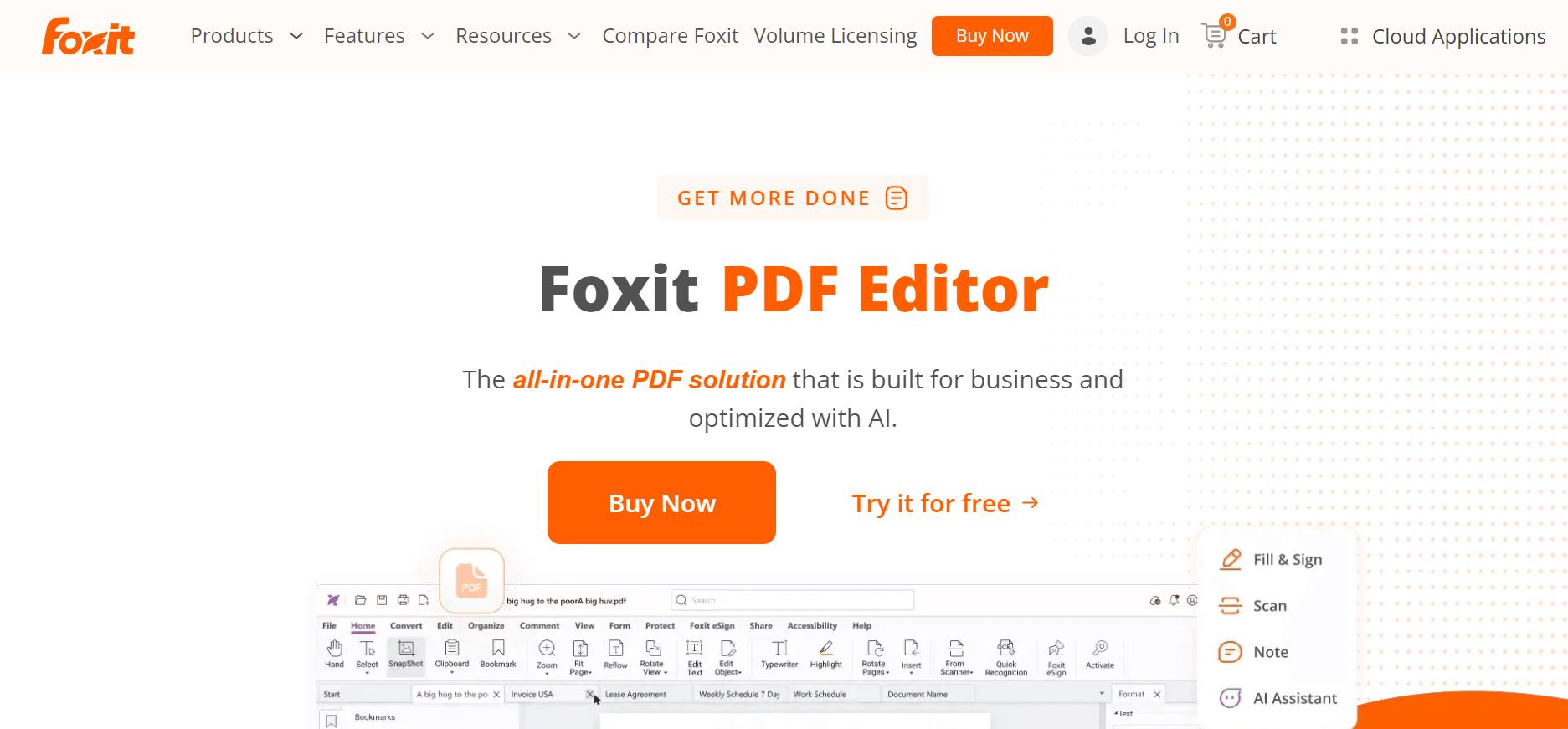 foxit pdf user interphase