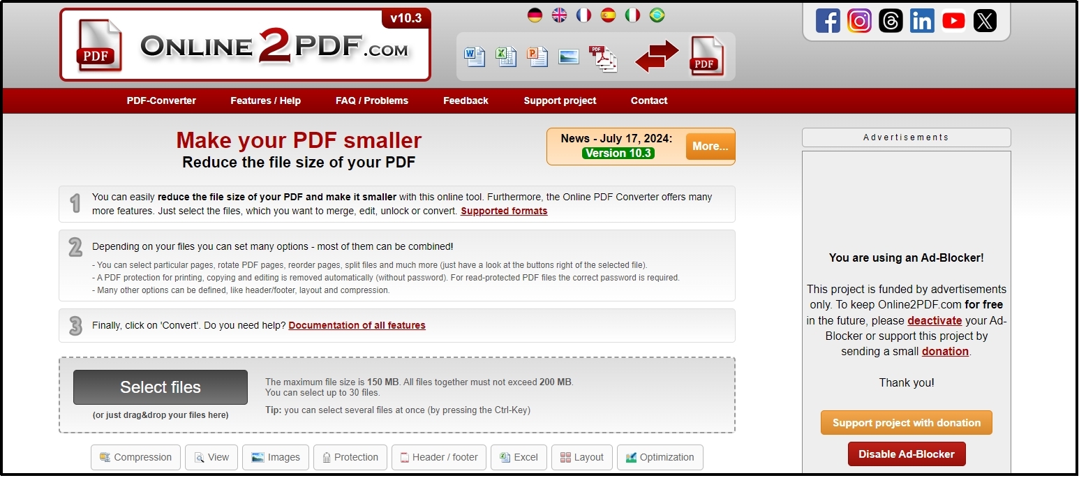 compress pdf tool by online 2 pdf