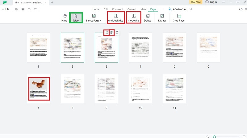 rotate pdf pages with afirstsoft  pdf