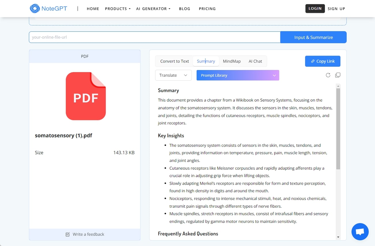 notegpt pdf ai summarization